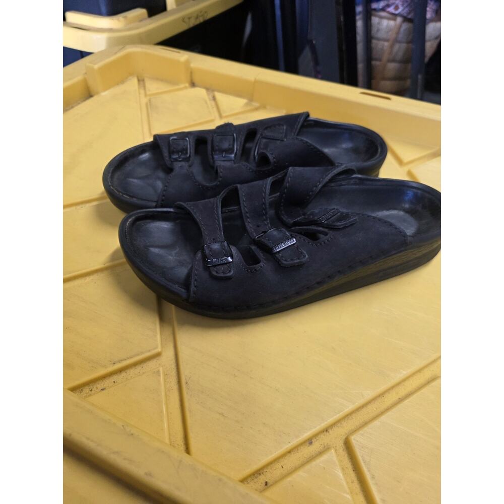 Birkenstock Tatami 3 Straps Black Leather Sandals Shoes Size L: 9 M: 7 - Picture 2 of 8